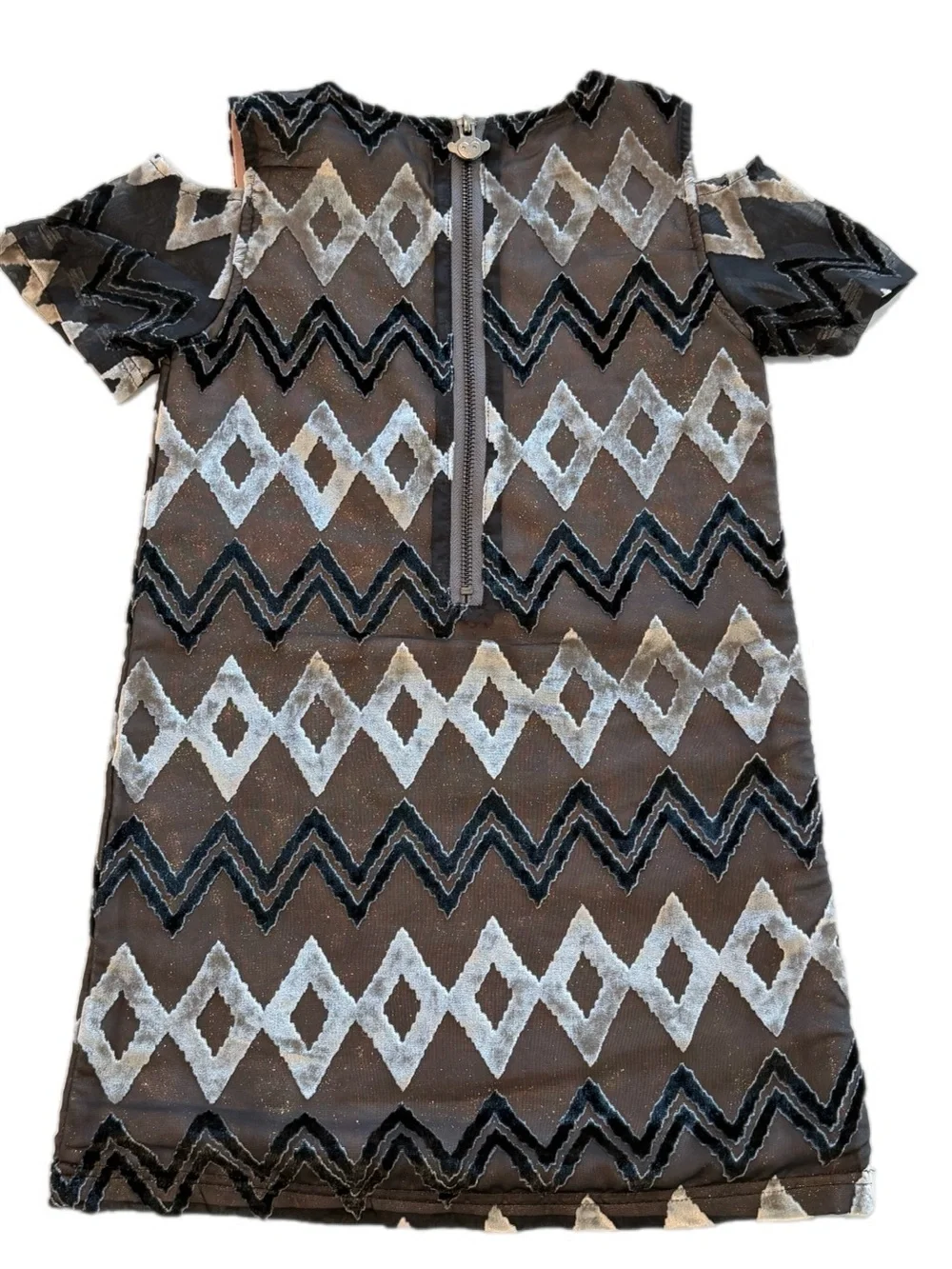 Appaman Burgundy Shimmer Dress & Black Silver Patterned Dress